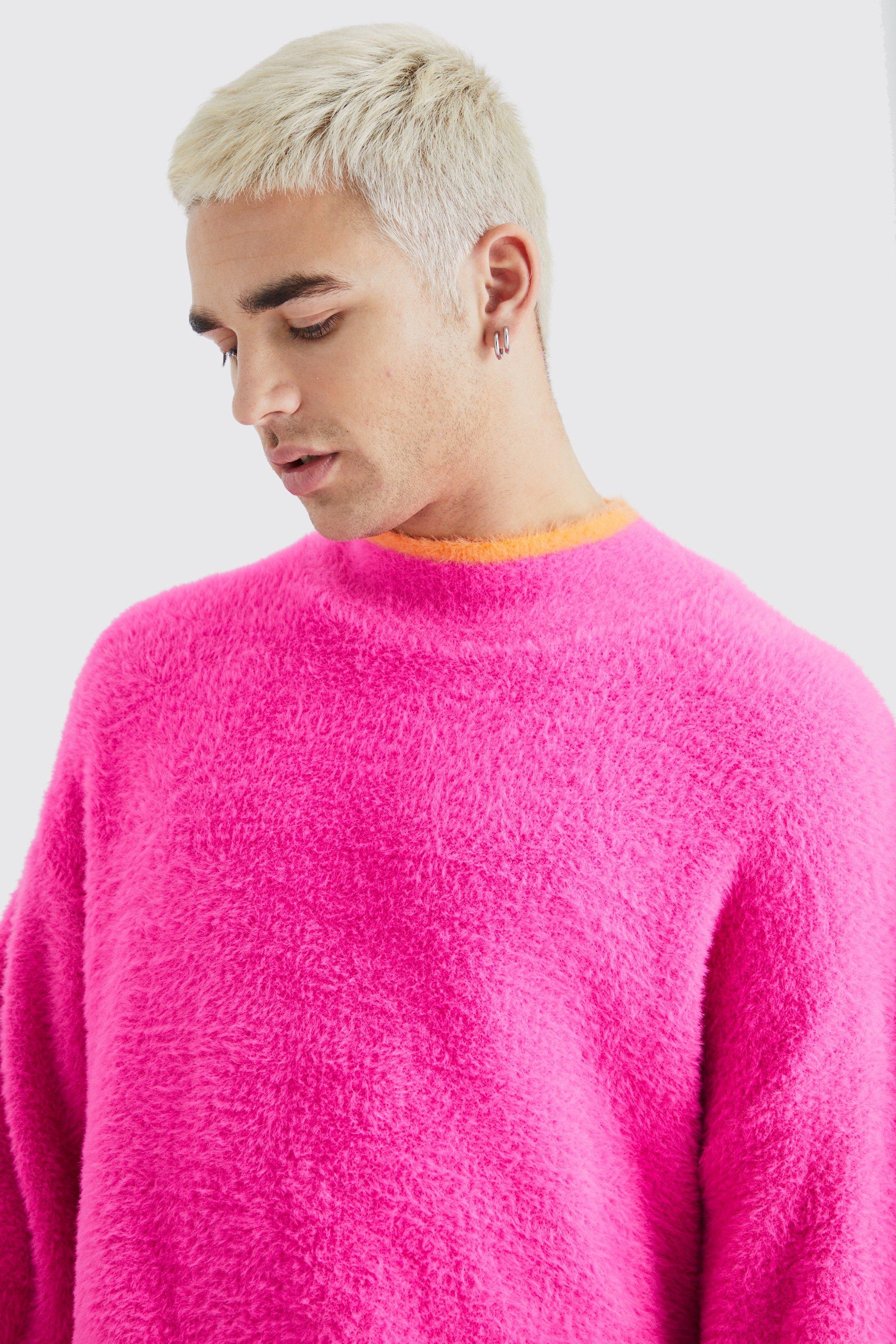 Hot pink mens on sale sweater